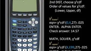 TI-83/84: Chi square critical values using Solver and X2cdf