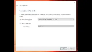 Adding USB001 virtual printer port when manually installing printer drivers