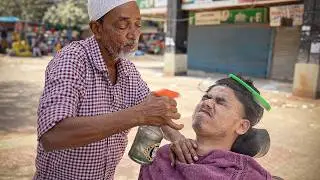 ASMR 1 Hour $1.20 Face Massage & Face Cleaning By Indian Street Barbers | ASMR Gautam