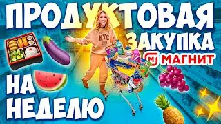 БОЛЬШАЯ Закупка ПРОДУКТОВ👉в МАГНИТ на НЕДЕЛЮ😋 Скупили ВСЕ по СКИДКАМ + новогодний шоппинг 🎄