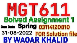 MGT 611 Assignment 1 Solution spring 2022 By Virtual Guru