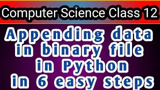 Append data into binary file in python in 6 easy steps | Class XII CS | File handling in python