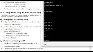 Packet Tracer 10.1.4 - Configure Initial Router Settings