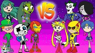 Teen Titans Go! vs. Sailor Moon characters and Super Heroes! Cartoon Character Swap - SETC