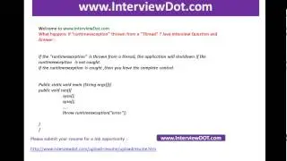 what happens if a runtime exception thrown from a thread job interview