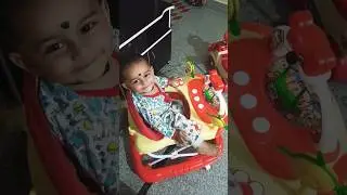 Shanmuk Climbing Into Walker 😀😜 