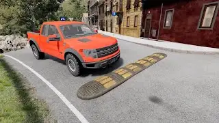 Cars vs Massive Speed Bumps 