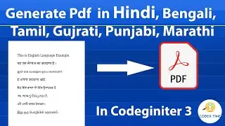 Generate pdf in Hindi, Bengali, Tamil, Punjabi ,Gujrati Languages using MPdf  in CodeIgniter 3 | PHP