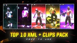 Top 10 Xml + Clips | ff New Lobby Clips Pack 💫| ff Emote Clips 🔥| ff Clips