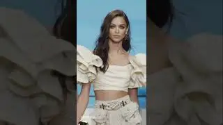 Zhenya Katava walks for Elisabetta Franchi