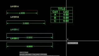 Sum Line Length and arrange in table by layer IN AUTOCAD