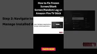 How to Fix Frozen Screen/Blank Screen/Random Lag #shorts #shortvideo #amazonfiretv