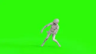 Green Screen | Chroma Key  3d model alien dancing hip hop animation green screen | 4K | HD