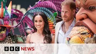 Prince Harry and Meghan arrive in Colombia | BBC News