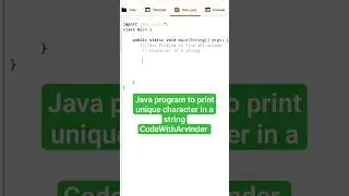 java program to print unique characters in a string 
