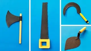 Paper Mini Gardening Tools PART 2 | Paper Axe | Paper Saw | Paper Sickle | Paper Trowel