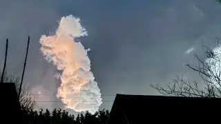 Scunthorpe steelworks factory chimney smoke nightlapse