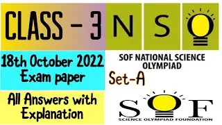 2022-23 National Science Olympiad Class 3 Solved Question paper | SOF 