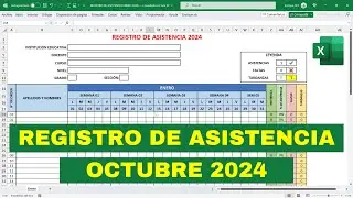 ✅REGISTRO DE ASISTENCIA OCTUBRE 2024 (Plantilla Gratis)