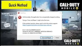 Fix Call Of Duty Error Code 0xC0000005, Unfortunately, The Application Has Unexpectedly Stopped