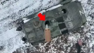 Ukrainian Drone Drop Thermobaric Hand Grenade (RGT-27S2) Into BMP-1