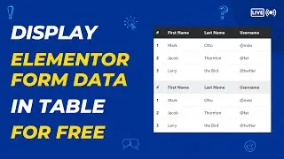 How to Display Elementor Form Data in a Table | Wordpress Elementor Tutorial 🔥🔥🔥