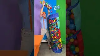 Blippi's ULTIMATE Ball Pit COUNTDOWN🔴🔵🟣! How many are there?! #shorts