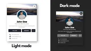 Creating a Dark Mode/Light Mode Toggle with JavaScript & CSS | Dark Mode & Light Mode UI Design