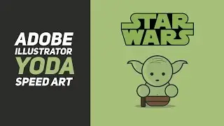 Yoda Illustrator Speed Art | Minimalist Style | by Caler | Graphic Design