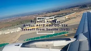 Brussels Airlines A319 Takeoff from Seville