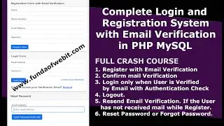 How to make Login and Registration System with Email Verification in PHP MySQL - Full Crash Course