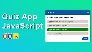 Create Quiz Web App using HTML CSS and JavaScript | Quiz App JavaScript