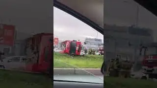 Пожарная машина завалилась на бок. ДТП Санкт-Петербург