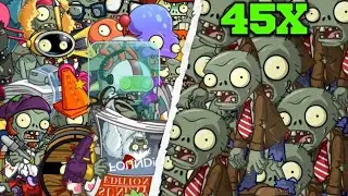 1 спам зомби от Wabоw and Pvz! Все зомби против 45 базовых мертвяков!