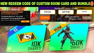 Join The Rampage Party Now Redeem Code|Free Fire Custom Room Card And Bundle Redeem Code