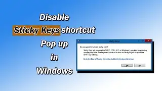 disable sticky keys on windows 10