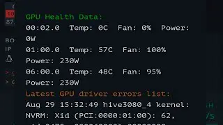 Решение ошибки gpu driver error, gpu are lost rebooting, gpu driver error no temps в hive os