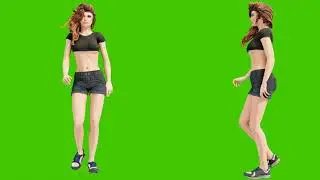 A young beautiful woman is engaged in sports exercises. Looping 3D animation of wellness concept in