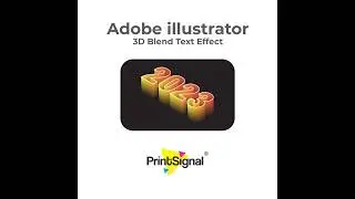 3D Blend Text Effect Tutorial for Beginners-Learn Graphic Design | #PrintsGuide #PrintSignal #shorts