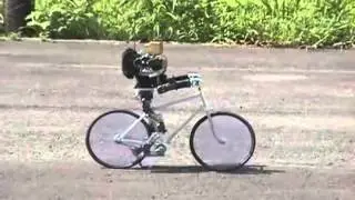 Робот катается на велосипеде / Robot rides on a bicycle