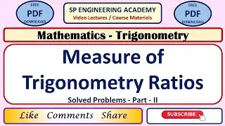 Trig 02 Measure of Trigonometry Ratios   Solved Problems   Part   II