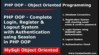 PHP OOP - Complete Login, Register & Logout System w/ Authentication Check using Session in PHP OOP