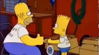 Homero y Bart construyen a Rayito - Los Simpson