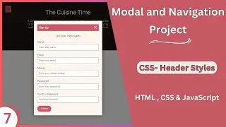 JavaScript Signup Modal and Navigation - CSS Header Design #7