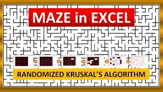 Maze in Excel with Kruskal's Algorithm