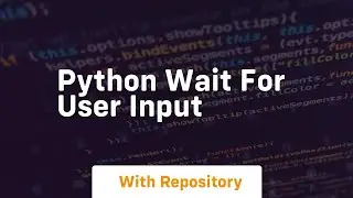 python wait for user input