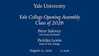 Yale College Opening Assembly – Class of 2026