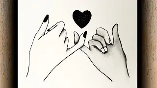 How to draw a couple holding hands for Valentine’s Day / Easy drawing for beginners step by step