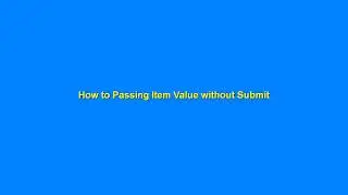 How to passing Item Value without Submit # Oracle Apex # xfactor