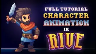 Create a 2D game CHARACTER animation in RIVE / Midjourney - FULL TUTORIAL mesh, rig, nested artboard